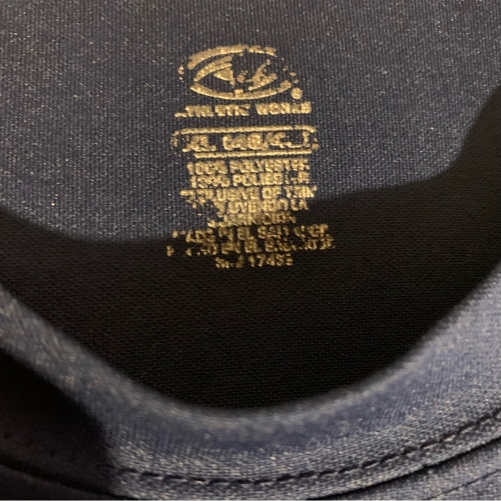 Men’s Athletic Compression Mock Crew Long Sleeve Shirt in Cobalt - Picture 3 of 3